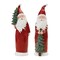 Melrose Carved Santa Christmas Figurines with Glittered Pine Tree - 15" - Set of 2